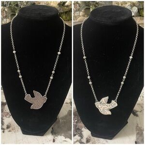 Brighton Silver Swallow Bird Pendant Necklace